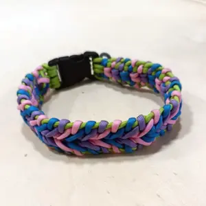 Paracord Halsband blau grau rosa lila