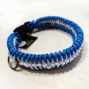 Paracord Halsband blau weiss