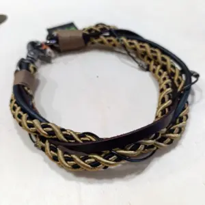 Paracord Halsband mit leder braun