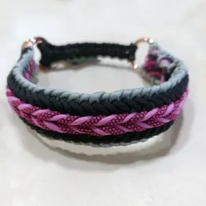 Paracord Halsband rosa grau